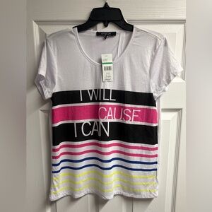 NWT Energie Short Sleeve T-Shirt W/ Open Back Size Large